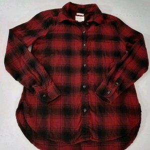american eagle outfitters boyfriend ah-mazingly soft red black flannel medium